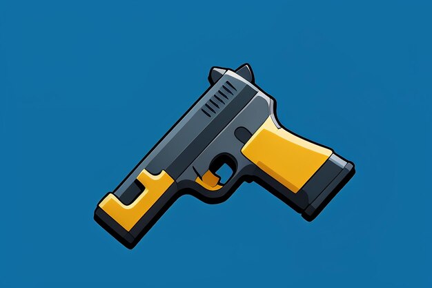 Pistol toy cartoon icon virtual item game prop simple style gun weapon illustration ui design