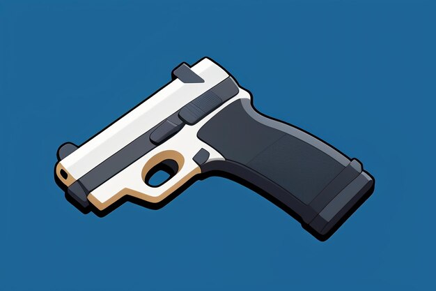 Pistol toy cartoon icon virtual item game prop simple style gun weapon illustration ui design