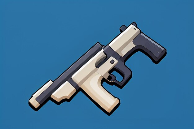 Pistol toy cartoon icon virtual item game prop simple style gun weapon illustration ui design