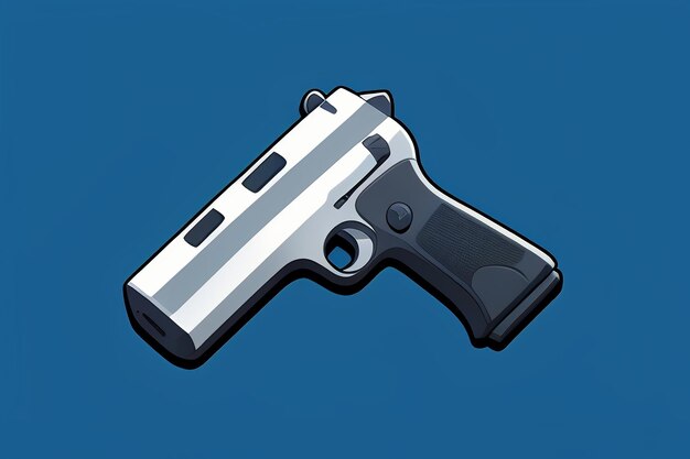 Pistol toy cartoon icon virtual item game prop simple style gun weapon illustration ui design