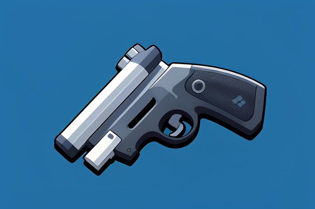 Pistol toy cartoon icon virtual item game prop simple style gun weapon illustration ui design