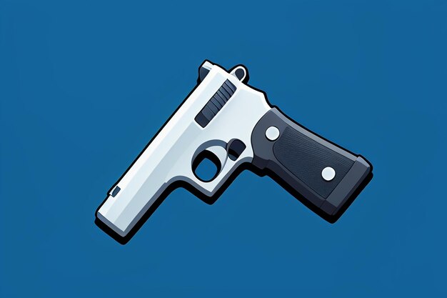 Pistol toy cartoon icon virtual item game prop simple style gun weapon illustration ui design