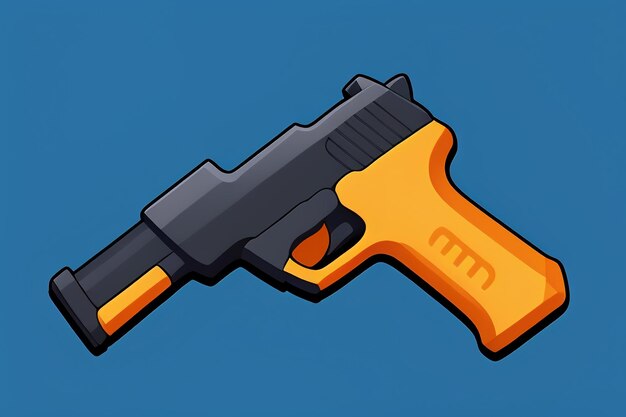 Pistol toy cartoon icon virtual item game prop simple style gun weapon illustration ui design