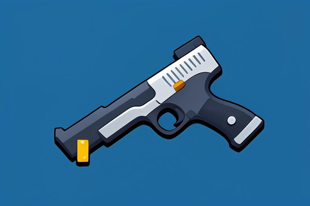 Pistol toy cartoon icon virtual item game prop simple style gun weapon illustration ui design