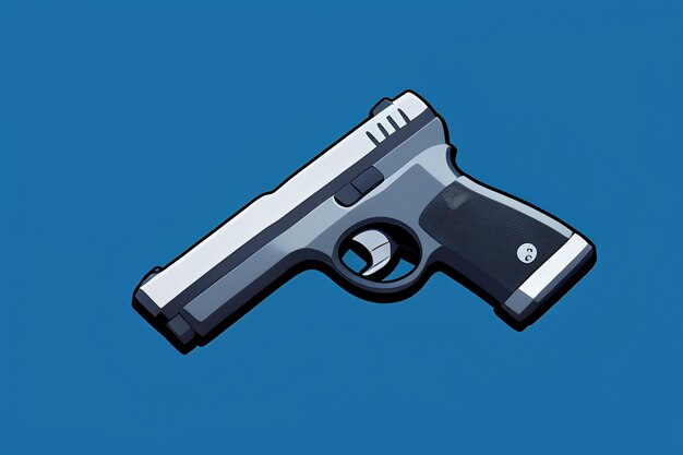 Pistol toy cartoon icon virtual item game prop simple style gun weapon illustration ui design