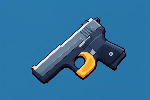 Pistol toy cartoon icon virtual item game prop simple style gun weapon illustration ui design