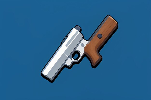 Pistol toy cartoon icon virtual item game prop simple style gun weapon illustration ui design