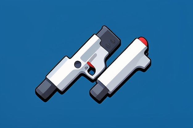 Pistol toy cartoon icon virtual item game prop simple style gun weapon illustration ui design