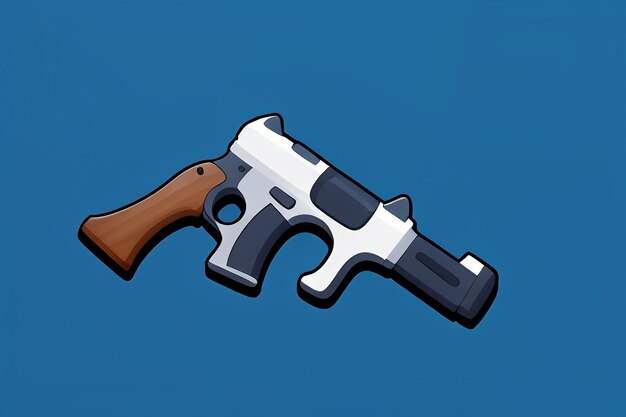 Pistol toy cartoon icon virtual item game prop simple style gun weapon illustration ui design