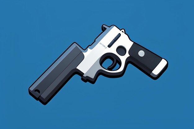 Pistol toy cartoon icon virtual item game prop simple style gun weapon illustration ui design