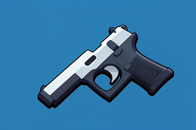 Pistol toy cartoon icon virtual item game prop simple style gun weapon illustration ui design