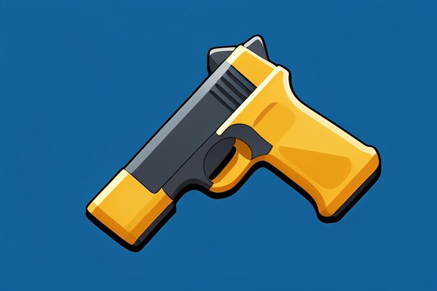 Pistol toy cartoon icon virtual item game prop simple style gun weapon illustration ui design