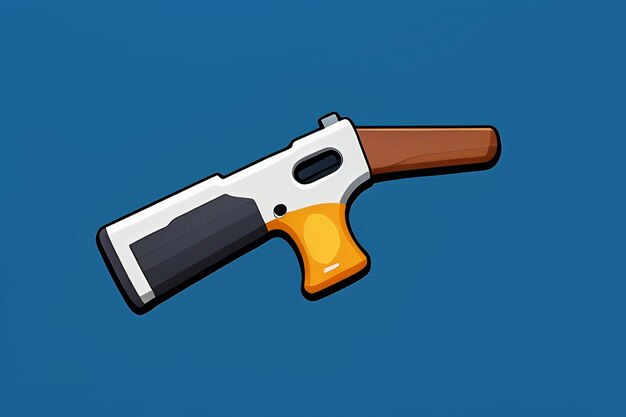 Pistol toy cartoon icon virtual item game prop simple style gun weapon illustration ui design