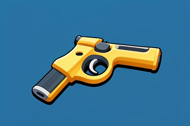 Pistol toy cartoon icon virtual item game prop simple style gun weapon illustration ui design