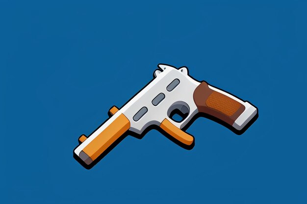 Pistol toy cartoon icon virtual item game prop simple style gun weapon illustration ui design