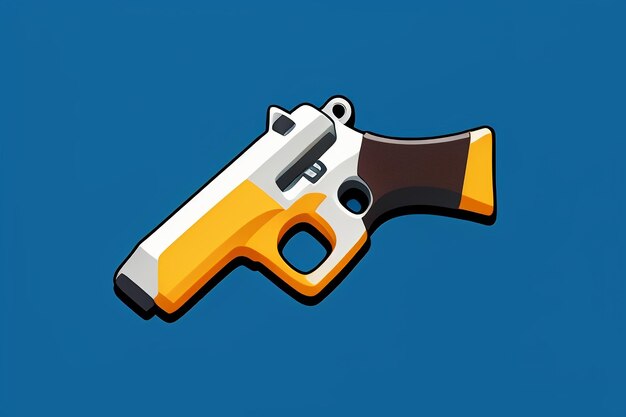 Pistol toy cartoon icon virtual item game prop simple style gun weapon illustration ui design