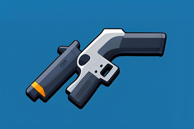 Pistol toy cartoon icon virtual item game prop simple style gun weapon illustration ui design