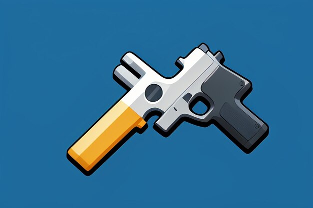 Pistol toy cartoon icon virtual item game prop simple style gun weapon illustration ui design