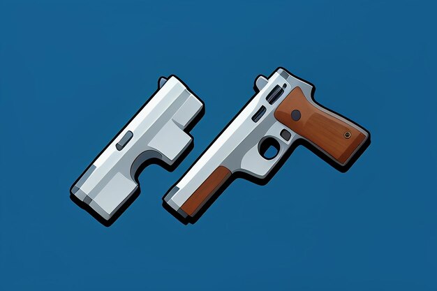 Pistol toy cartoon icon virtual item game prop simple style gun weapon illustration ui design