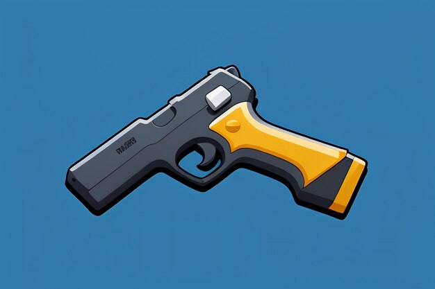 Pistol toy cartoon icon virtual item game prop simple style gun weapon illustration ui design