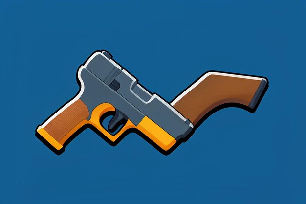 Pistol toy cartoon icon virtual item game prop simple style gun weapon illustration ui design