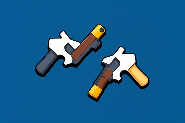 Pistol toy cartoon icon virtual item game prop simple style gun weapon illustration ui design