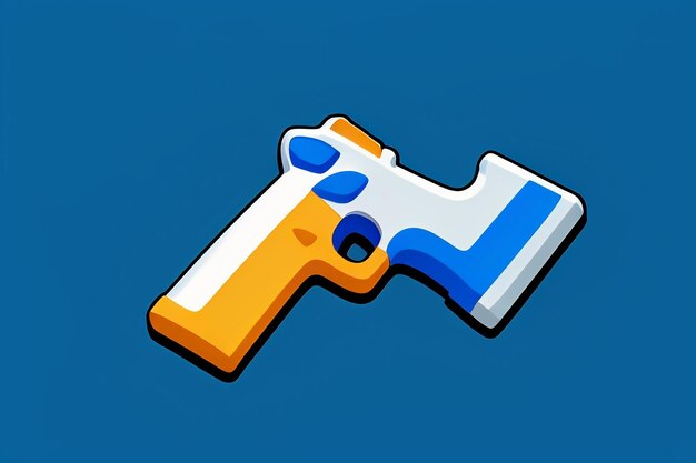 Pistol toy cartoon icon virtual item game prop simple style gun weapon illustration ui design