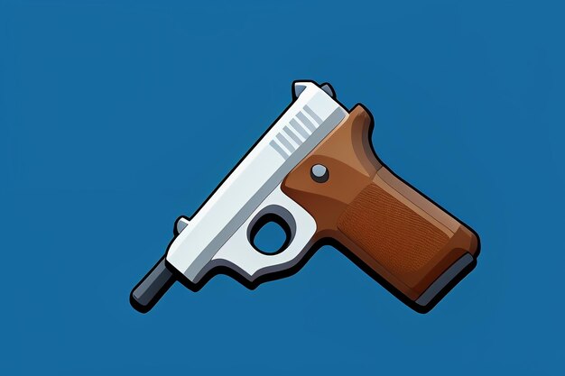 Pistol toy cartoon icon virtual item game prop simple style gun weapon illustration ui design