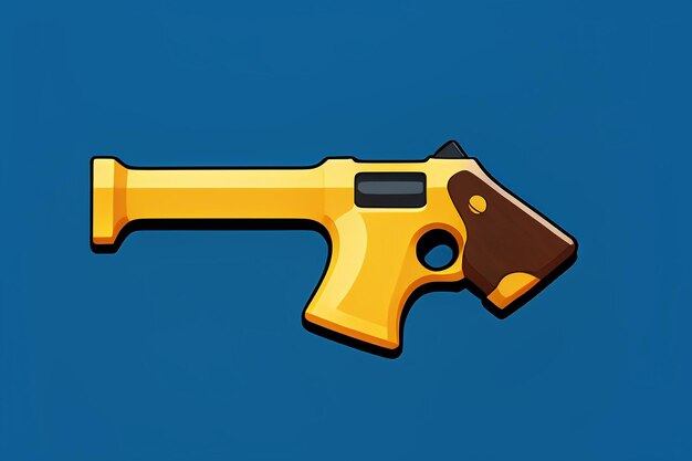 Pistol toy cartoon icon virtual item game prop simple style gun weapon illustration ui design