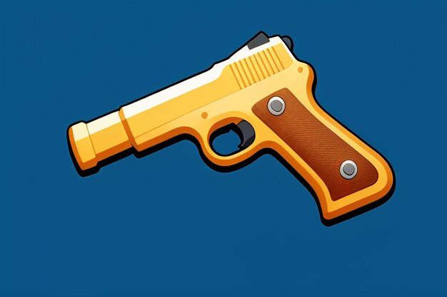 Pistol toy cartoon icon virtual item game prop simple style gun weapon illustration ui design