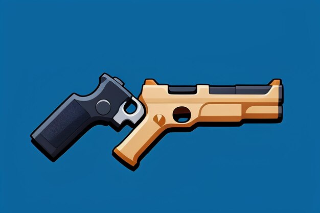 Pistol toy cartoon icon virtual item game prop simple style gun weapon illustration ui design