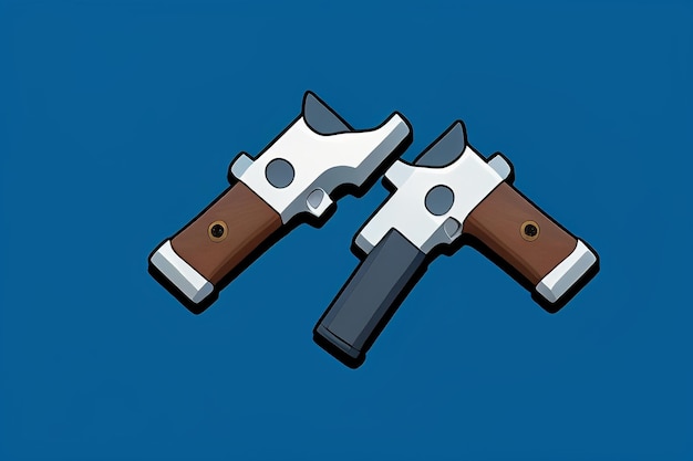 Pistol toy cartoon icon virtual item game prop simple style gun weapon illustration ui design