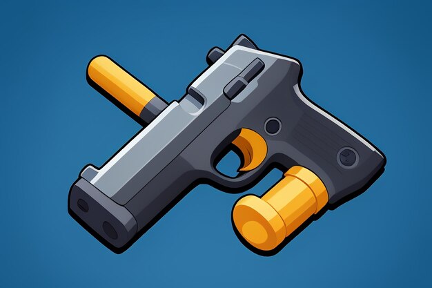 Pistol toy cartoon icon virtual item game prop simple style gun weapon illustration ui design