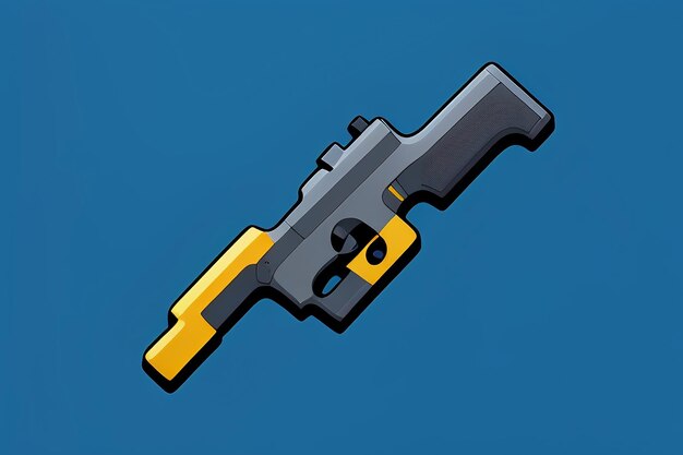 Pistol toy cartoon icon virtual item game prop simple style gun weapon illustration ui design