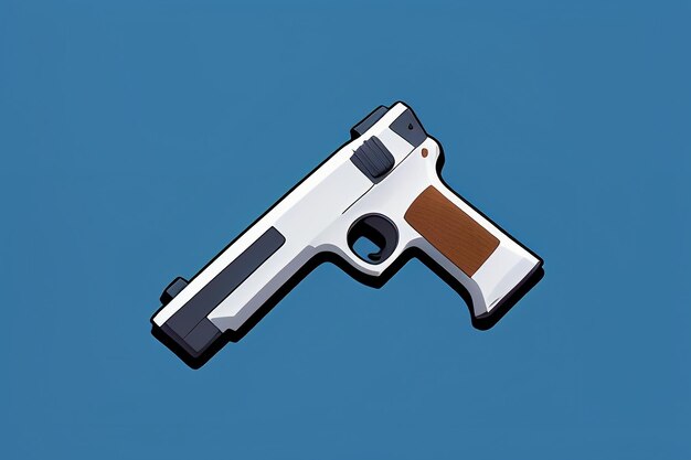 Pistol toy cartoon icon virtual item game prop simple style gun weapon illustration ui design