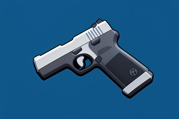 Pistol toy cartoon icon virtual item game prop simple style gun weapon illustration ui design