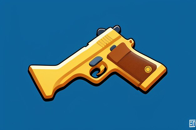 Pistol toy cartoon icon virtual item game prop simple style gun weapon illustration ui design