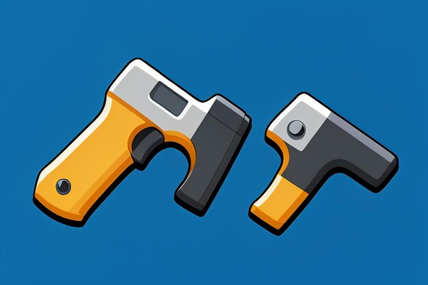 Pistol toy cartoon icon virtual item game prop simple style gun weapon illustration ui design