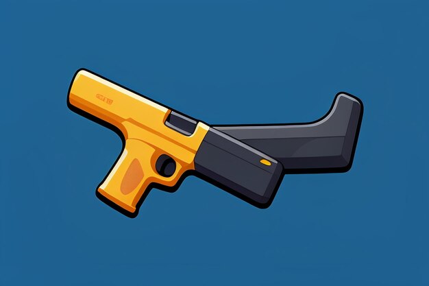 Pistol toy cartoon icon virtual item game prop simple style gun weapon illustration ui design