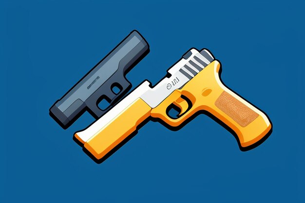 Pistol toy cartoon icon virtual item game prop simple style gun weapon illustration ui design