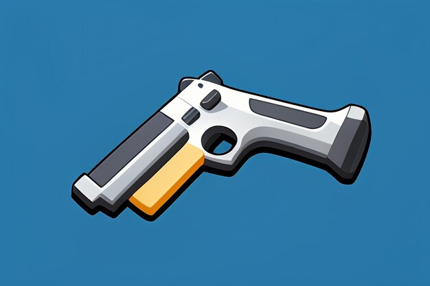 Pistol toy cartoon icon virtual item game prop simple style gun weapon illustration ui design