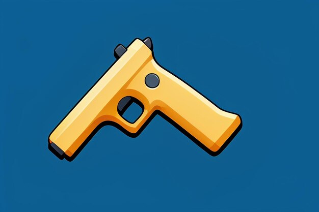 Pistol toy cartoon icon virtual item game prop simple style gun weapon illustration ui design