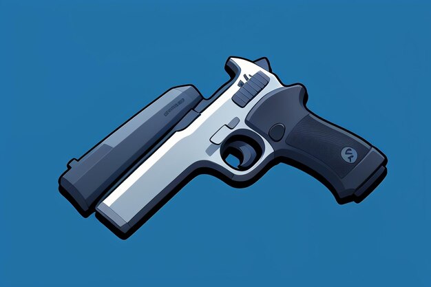 Pistol toy cartoon icon virtual item game prop simple style gun weapon illustration ui design