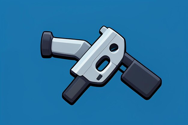 Pistol toy cartoon icon virtual item game prop simple style gun weapon illustration ui design