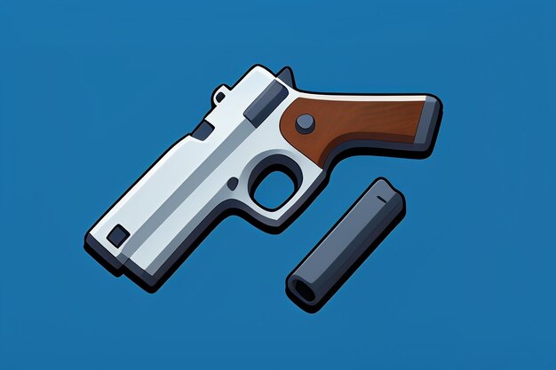 Pistol toy cartoon icon virtual item game prop simple style gun weapon illustration ui design