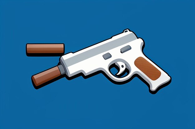 Photo pistol toy cartoon icon virtual item game prop simple style gun weapon illustration ui design