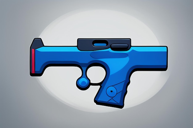 Photo pistol toy cartoon icon virtual item game prop simple style gun weapon illustration ui design