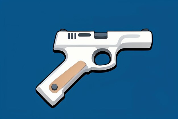 Photo pistol toy cartoon icon virtual item game prop simple style gun weapon illustration ui design