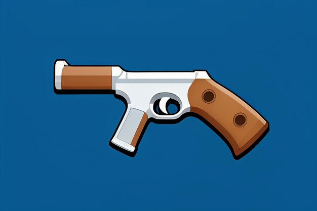 Foto pistola giocattolo cartone animato icona oggetto virtuale gioco prop stile semplice pistola arma illustrazione ui design