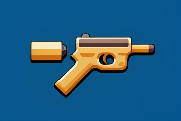 Photo pistol toy cartoon icon virtual item game prop simple style gun weapon illustration ui design